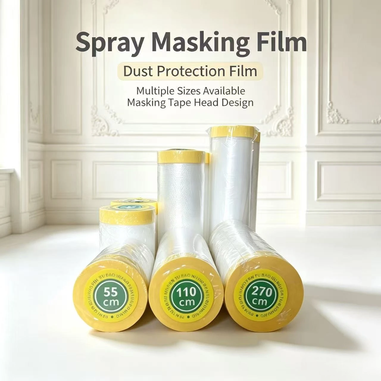 Renovation Spray Masking Film, Household Furniture Dust‑proof Protective Film, Self‑Adhesive & Durable, Multiple Sizes Available