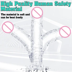 큰 젤리 딜도 현실적인 크리스탈 맑은 딜도 흡입 컵 거대한 투명 음경 거시기 항문 섹스 장난감 여성 레즈비언 성인 8 최고의 판매 큰 음경 딜도 여성을위한 딜도 - №3