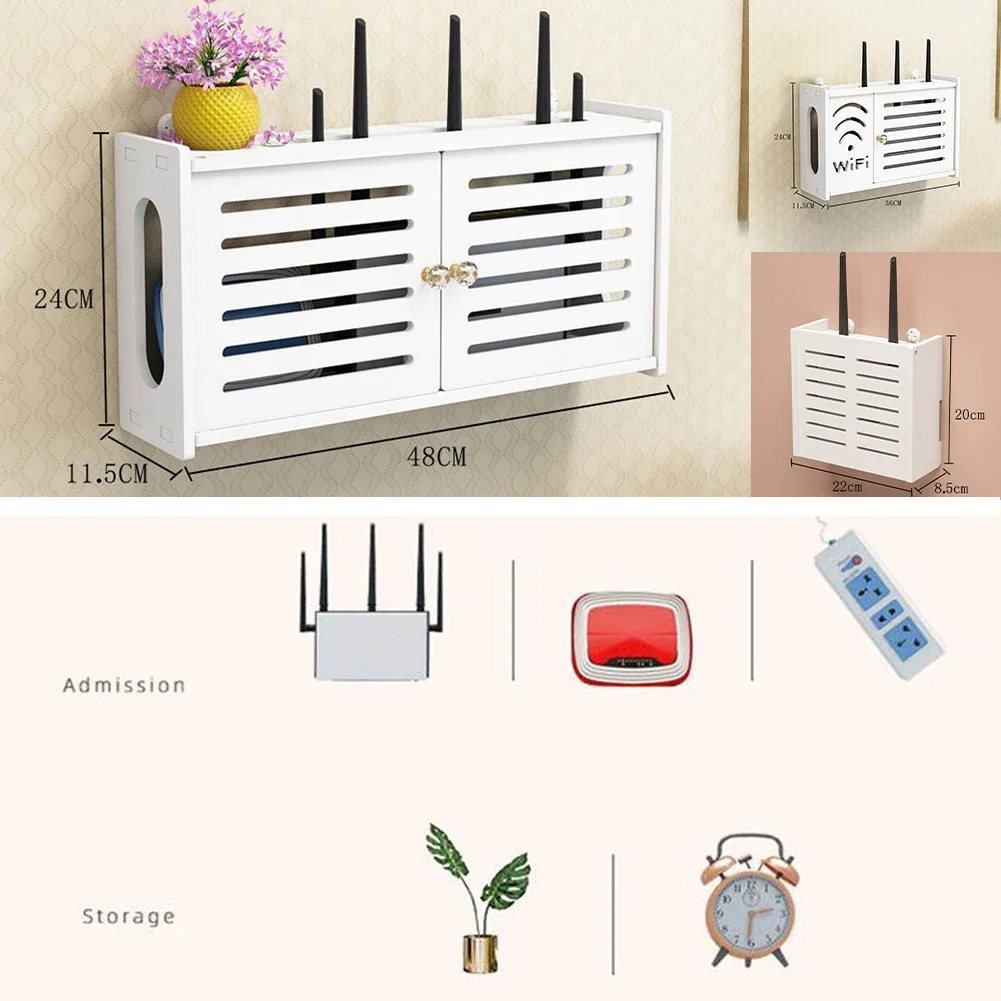 Home Storage Organization Wireless Router Rack Living Room Wall-mounted WiFi Box Router And TV Gamer Office Decoration Plastic