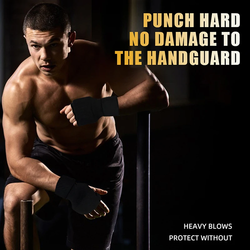 

Перчатки для тренировок по муай-тай, дышащие гелевые боксерские перчатки, повязки на руки без пальцев, 1 пара.