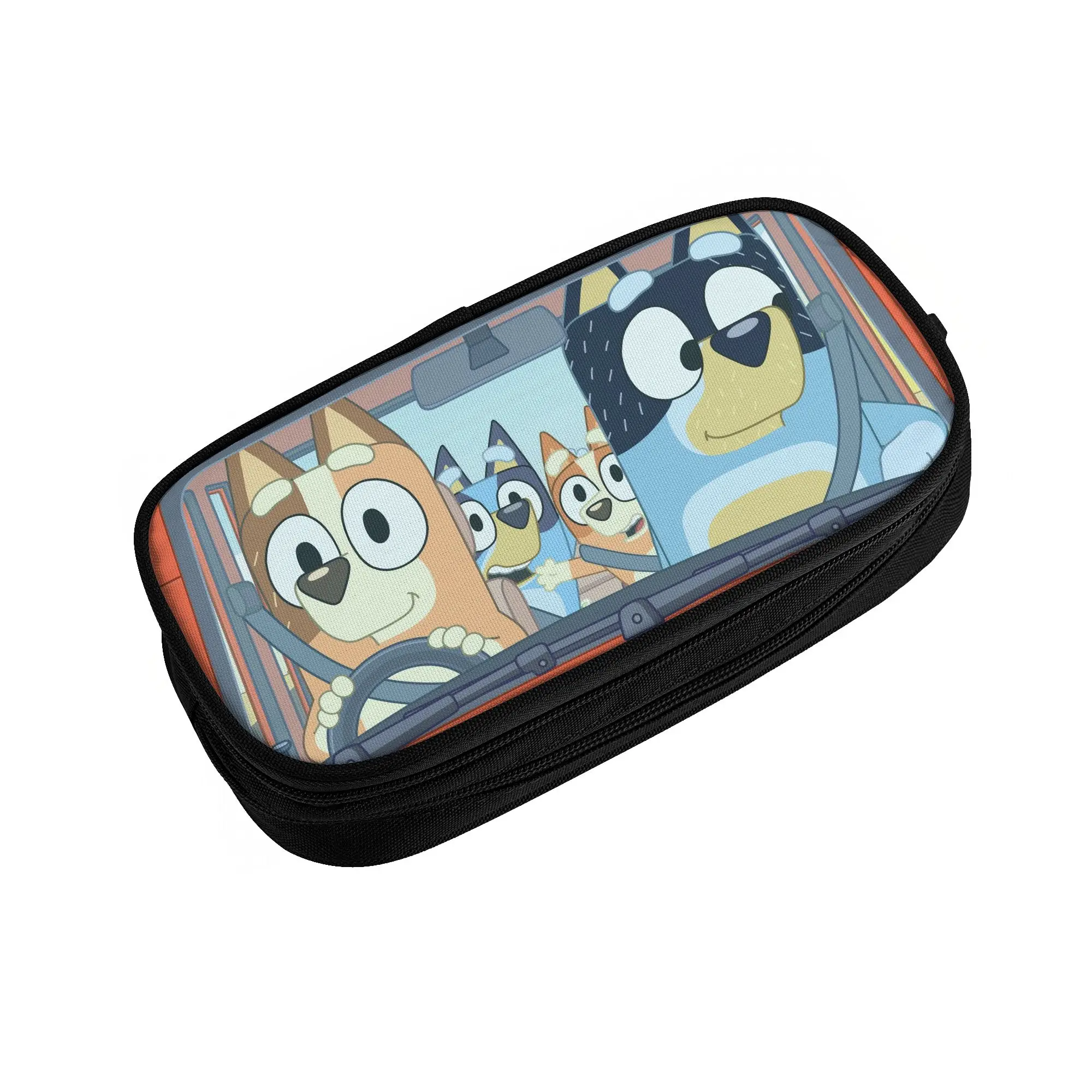 Estuches de Lápices de Dibujos Animados de Bluey, Bolsa Porta Lápices de Gran Capacidad para Estudiantes, Estuches Escolares y de Cosméticos