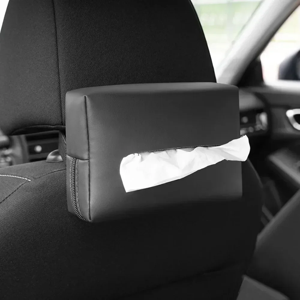 Caja de pañuelos para coche, caja de pañuelos con suspensión del respaldo del asiento del sombrilla, caja de reposabrazos para coche, caja de almacenamiento de pañuelos, almacenamiento y organización del coche
