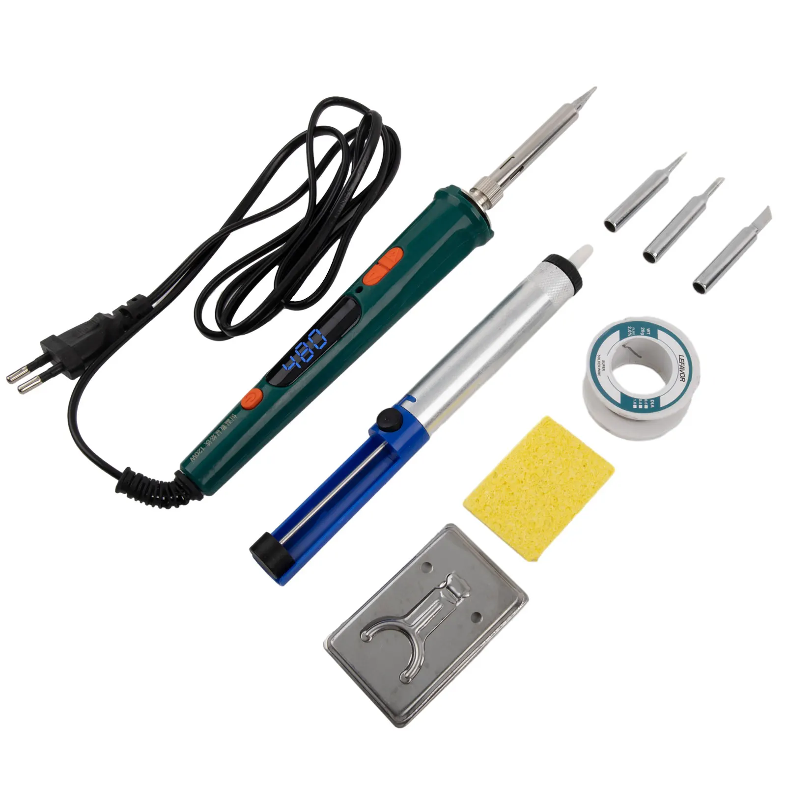 1 Set Soldering Iron Digita Digital Display Soldering Pen Welder Supplies Welding 120W 200-600℃ 220V European Plug