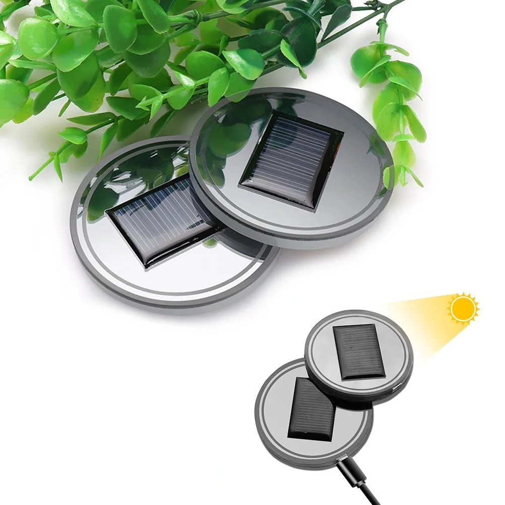 

Solar LED Cup Coasters Night Light Car Mat Drink Holder Vibration Auto On Off Universal Fit for All Cars Interior Decor