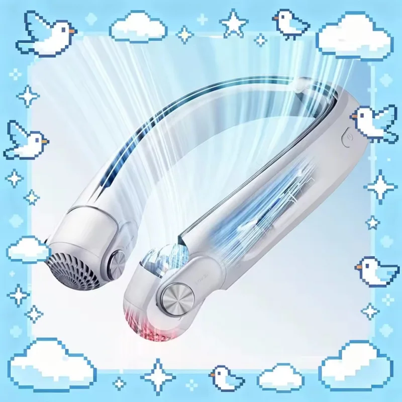 2026 Portable Neck Hanging Fan With USB Charging Adjustable 