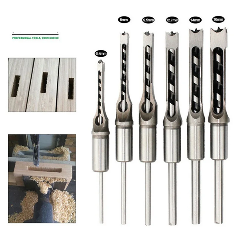 Imagem -02 - Twist Hss Square Hole Broca Auger Steel Mortising Perfuração Craving Ferramentas para Carpintaria Perfeito para Escultura Faça Você Mesmo mm mm 12 mm mm