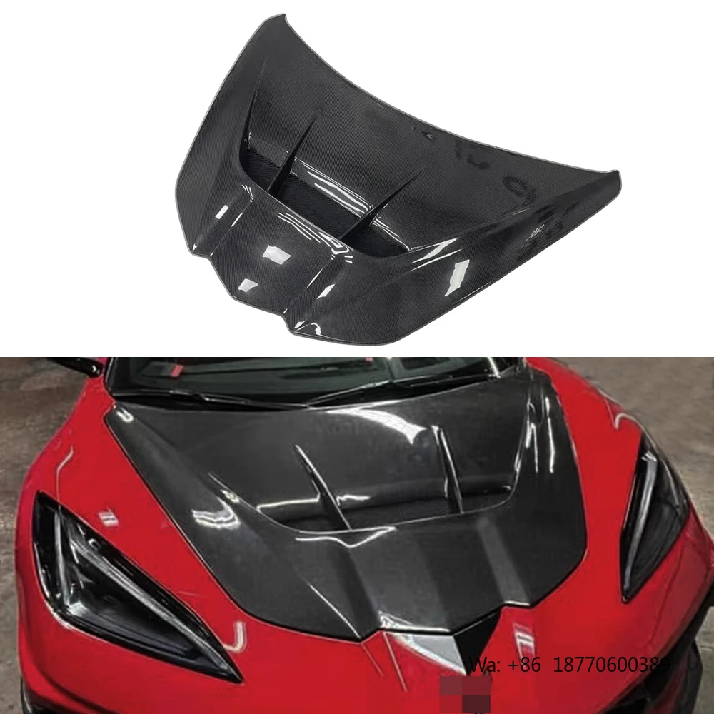 

ZR1 Style REAL CARBON Engine Hood Lid Bonnet Cover for Chevrolet Corvette C8 Z51 Eray Stingray Z06
