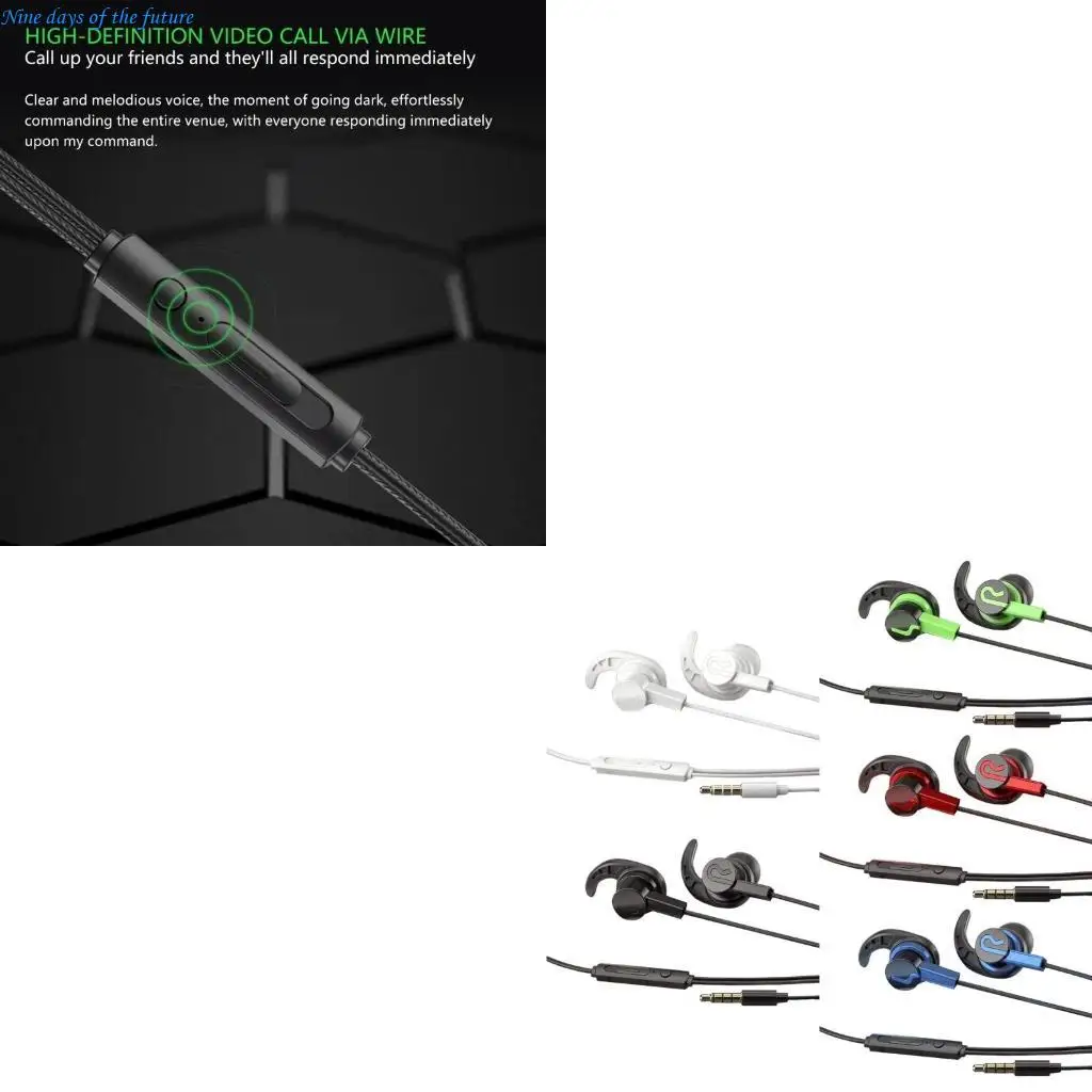 Sports Optimized Earphones Noise Isolation Mic Secure Ear Hook 1.2M Cable For Marathons Training Daily Commute E65A