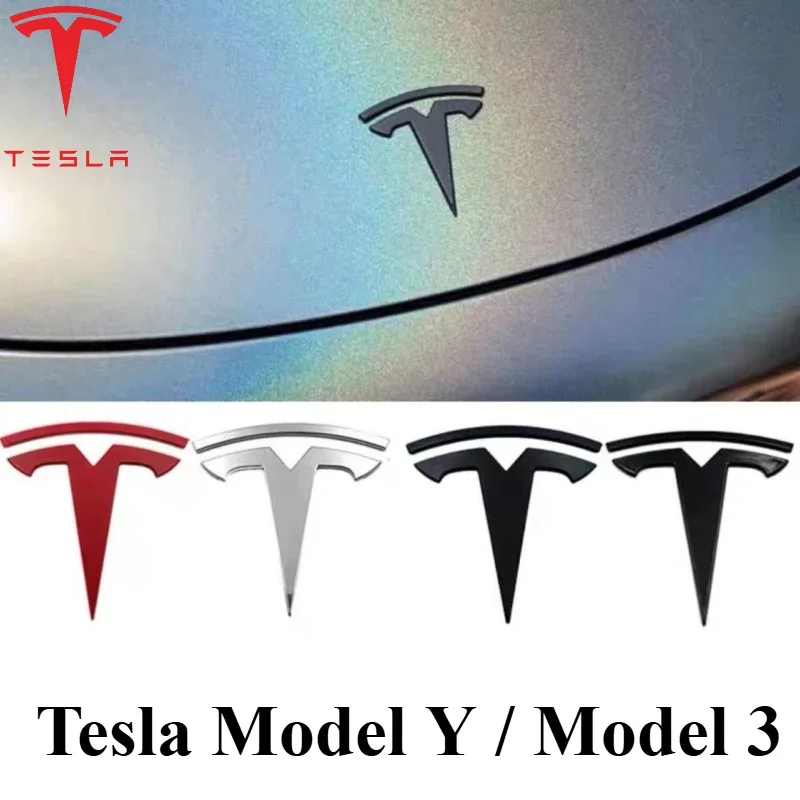 Tesla High Quality ABS Three Piece Set Sticker For Tesla Model 3 Y Auto Logo Steering Wheel Modified Tail Box Car Accessories