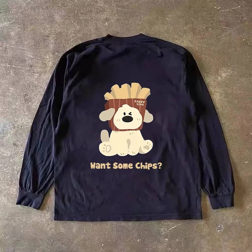 

ex Loose Fit Long Sve T-irt Pure Cotton Basic irt Youth Faion Heavyweight Cotton 00% Four Seasons Suitable