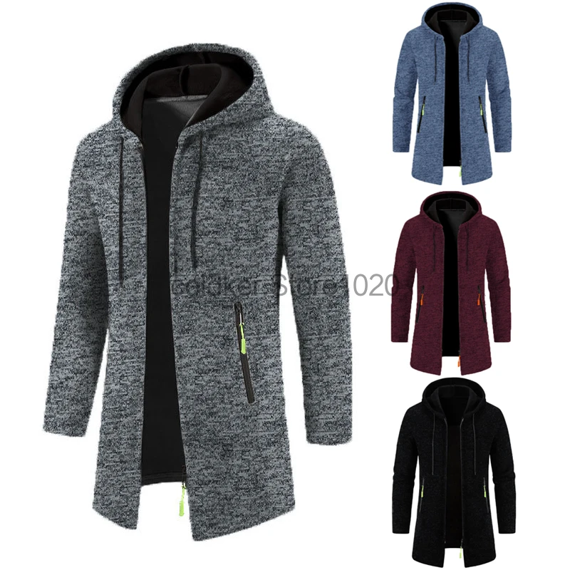 

New Men's Fashion Sweatwear Spring Autumn Solid Long Sleeve Hoodies Coar Casual Zipper Jacket 2025 Male Sweater Outwear