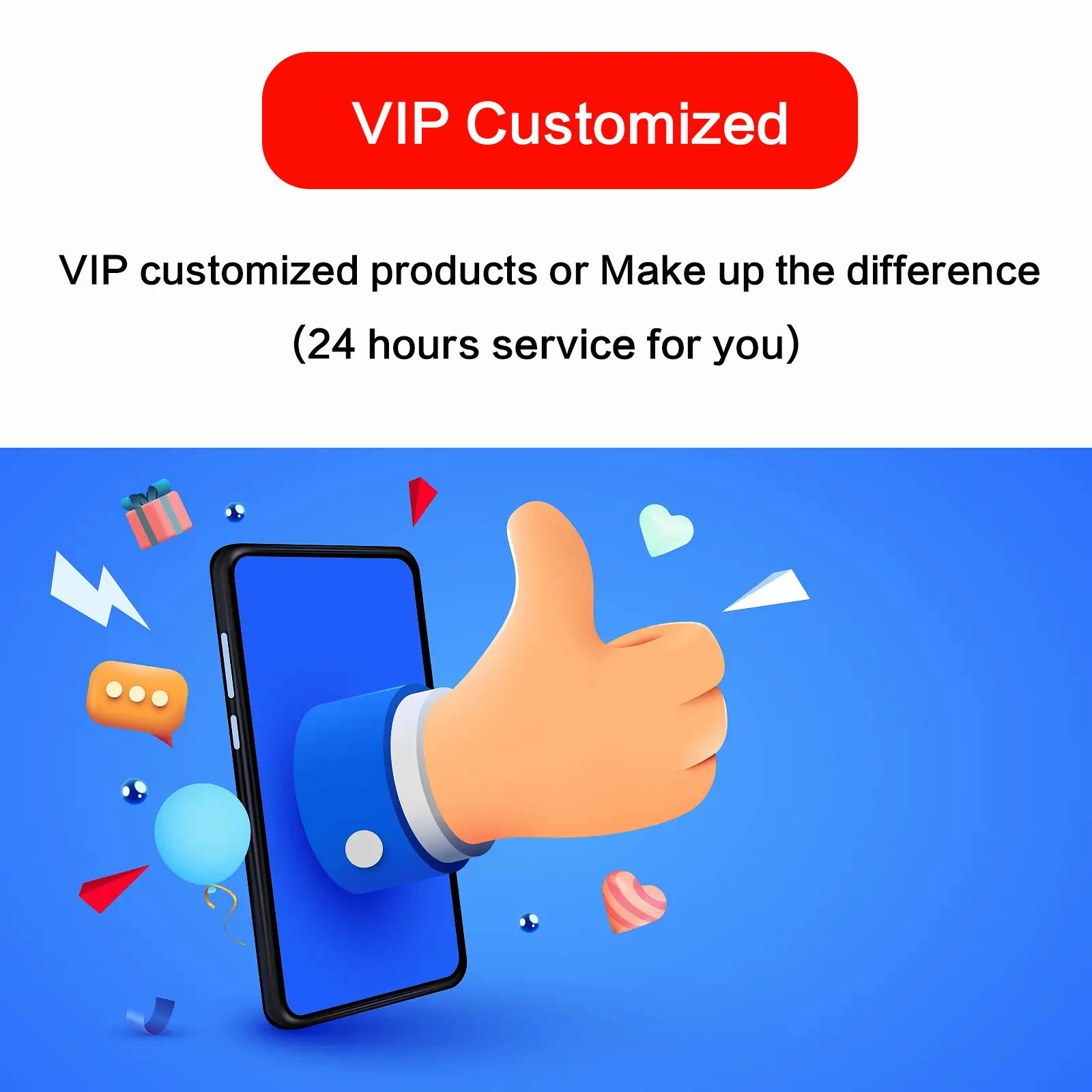 Serviço de personalização VIP ou taxa de envio adicional ou compensar a diferença