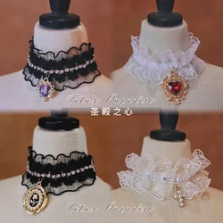 BJD Doll Accessories Choker for 1/3 1/4 MSD MSD Fashion Handmade Love Collar High Collar Lace Necklace