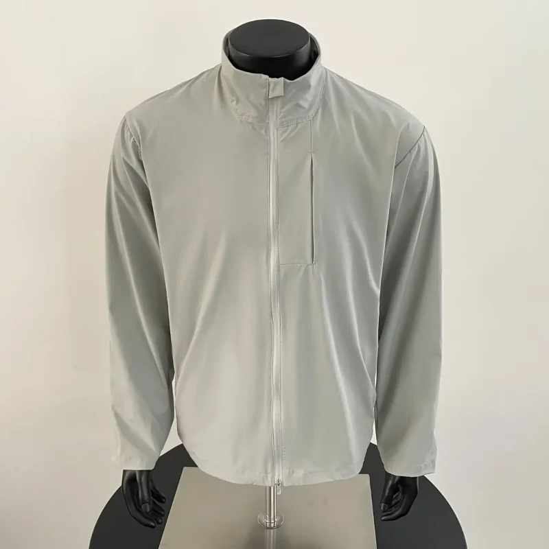 Summer Thin Stand-up Collar Sports Outdoor Commuting Men's Sun Protection Textured Breathable Waterproof Jacket