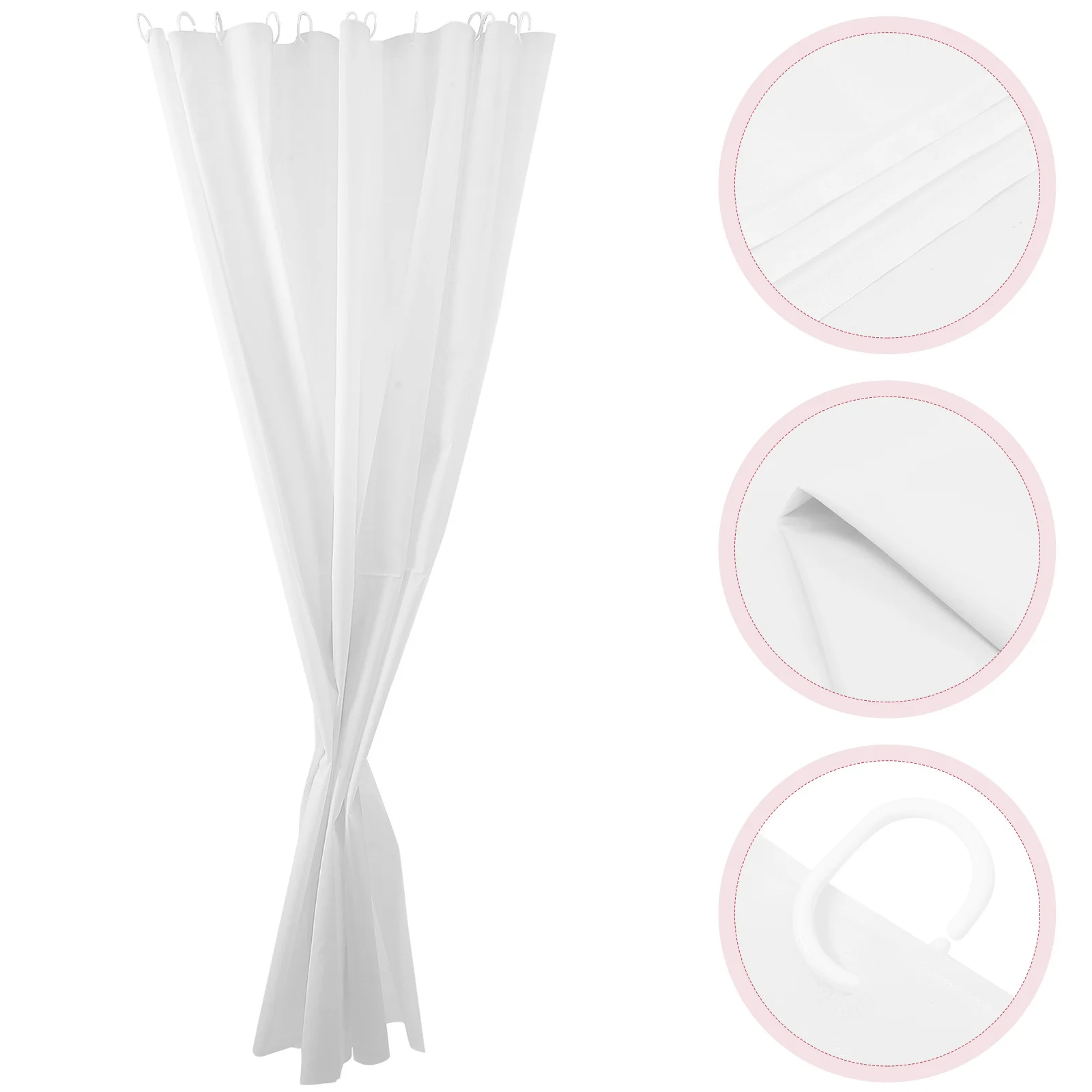 

Solid Color Waterproof Peva Shower Curtain Thickened Bathroom Bath Shower Curtain with Hooks Bathroom Window Curtains Waterproof