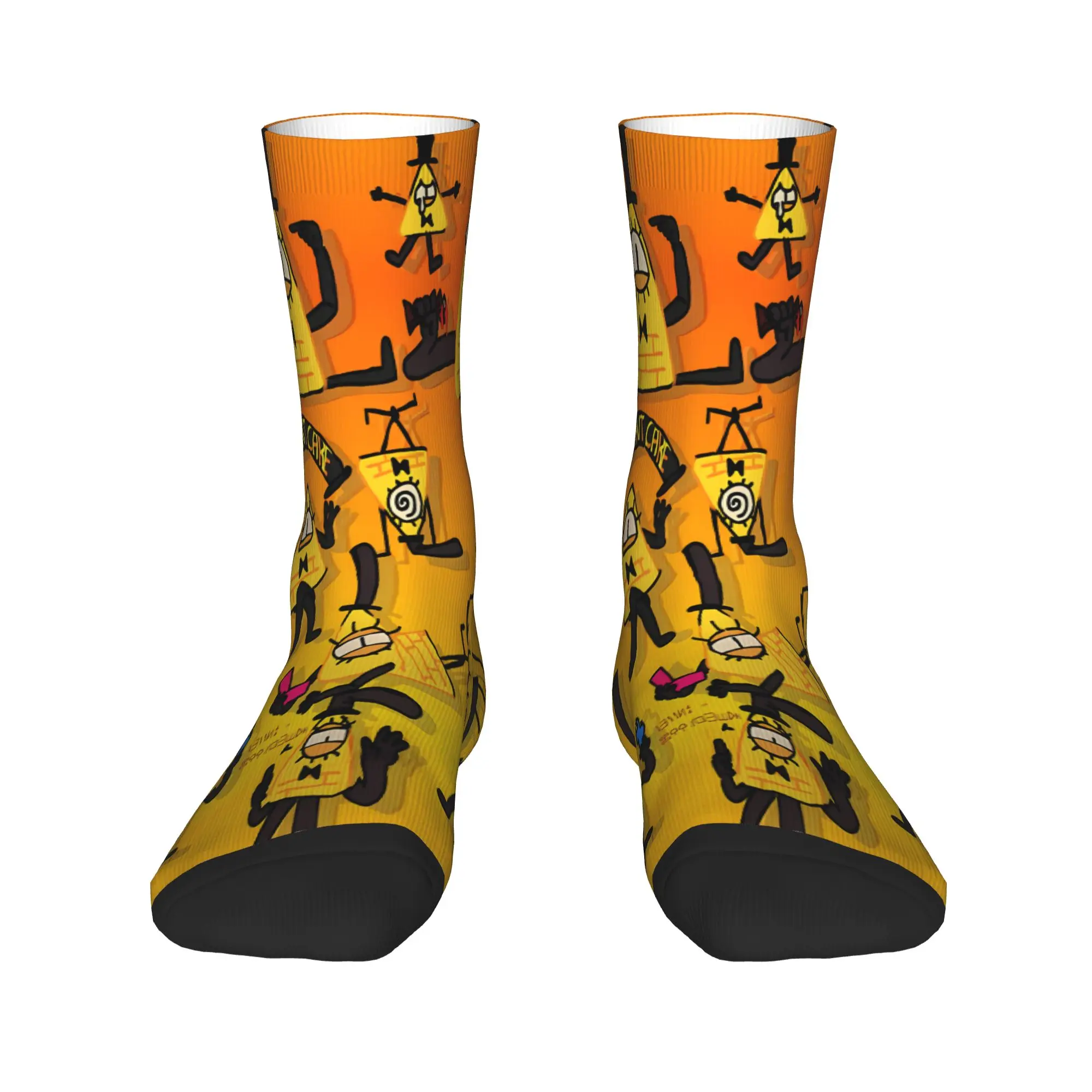 Bill Cipher Stockings Gravitys Anime Falls Fashion Socks Adults Men Warm Soft Socks Spring Running Custom Non Skid Socks Gift