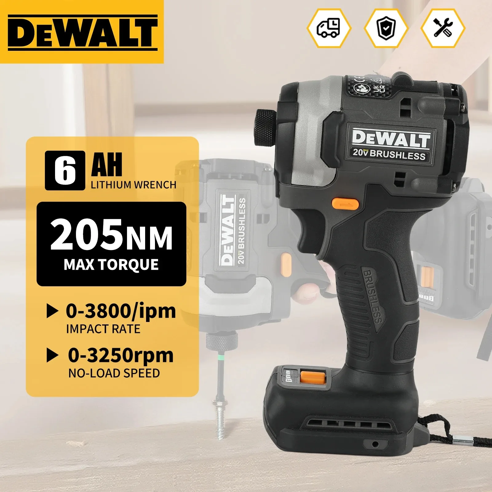 

DeWalt Lithium-ion Brushless Impact Screwdriver 20V Handheld 3-speed for Construction and Furniture