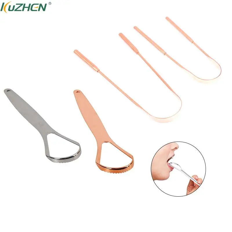

1PC Copper Tongue Scraper Cleaner Scraper Men Women Soft Silicone Toothbrush Dental Oral Care Hygiene Health Care Tool