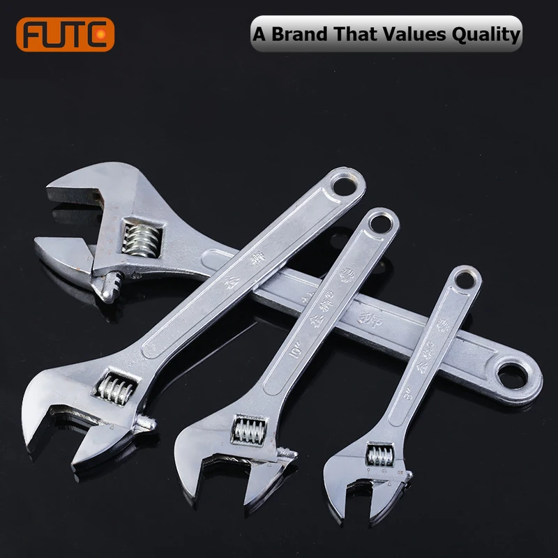 

Large Opening Adjustable Spanner 8-12 Inch Monkey Wrench Adjustable Angle Slide European Square Hole Wrench Household Hand Tools