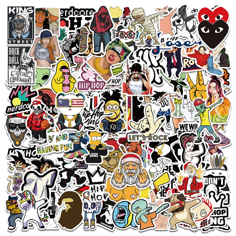 10/30/50PCS New INS Hip Hop Cartoon Personality Creative Computer Luggage TableCar Chair Decoration Waterproof Sticker Wholesale