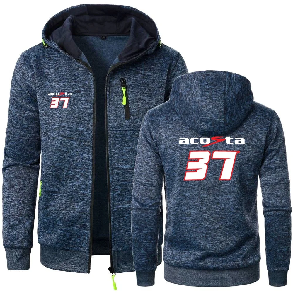 Moletom masculino motociclista corrida pedro acosta 37 gp equitação hoodies jaqueta cardigan zíper suéteres sportwear velo com capuz