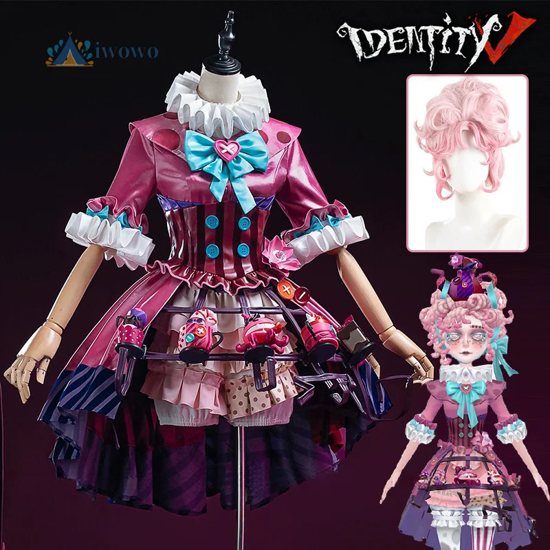 Identity V Meteorologist Ms.Saucer Cosplay Costume Wig Dress Headwear Bow Tie Props Outfit For Women Girls Wendy Foote Halloween