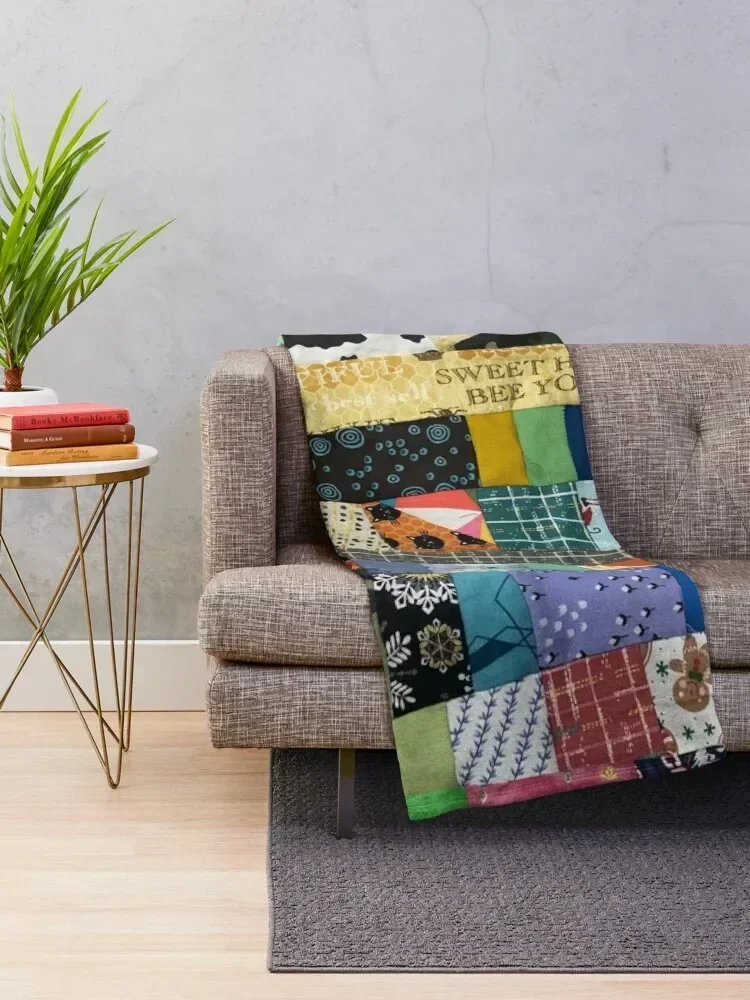 Upcycle quilt Throw Blanket Bed Fashionable funny gift Blankets