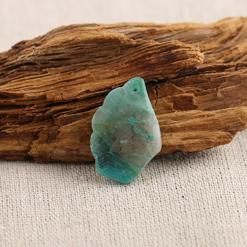B&F Nugget Chrysocolla Pendant Beads, Handmade Natural stones beads, Polished Stones for jewelry Making Supplies