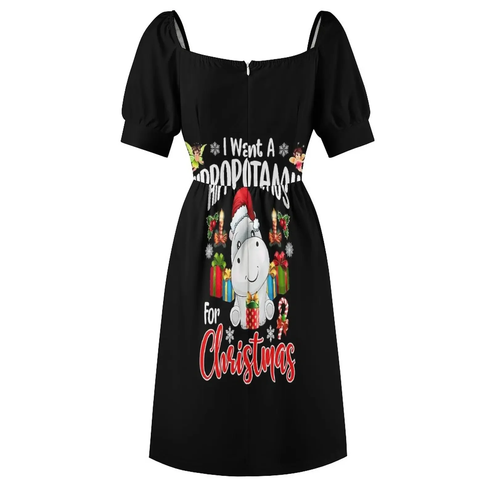 Eu quero um hipopótamo para o natal hipopótamo para crianças meninas camiseta vestido de manga curta vestido feminino verão vestido feminino 2025