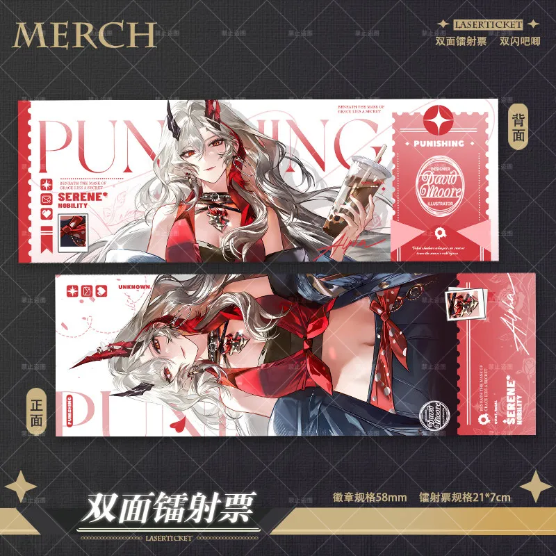 Cosplay de Videojuegos ‌ Punición: Gris Raven ‌ Lucia Polaroid Badge Laser Ticket Card Figuras Regalo Decoración Juego de Rol Regalo de Cumpleaños