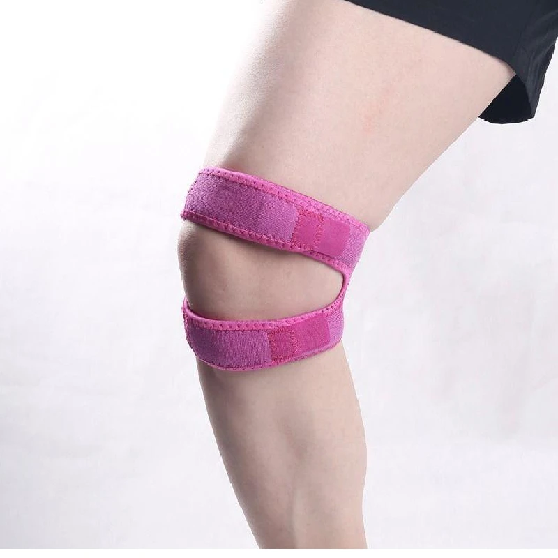 Safety Pressurized Knee Wrap Sleeve Support Bandage Pad Elastic Braces Knee Hole Kneepad Basketball Tennis Cycling