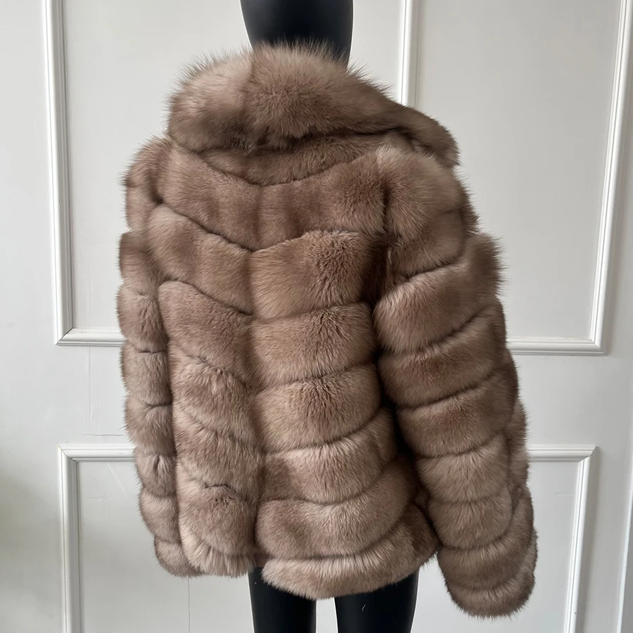 Women Fox Fur Jacket Real Fur Coat Long Jackets For Women Suit Collar Best Selling Winter Natural Fox Fur Coat