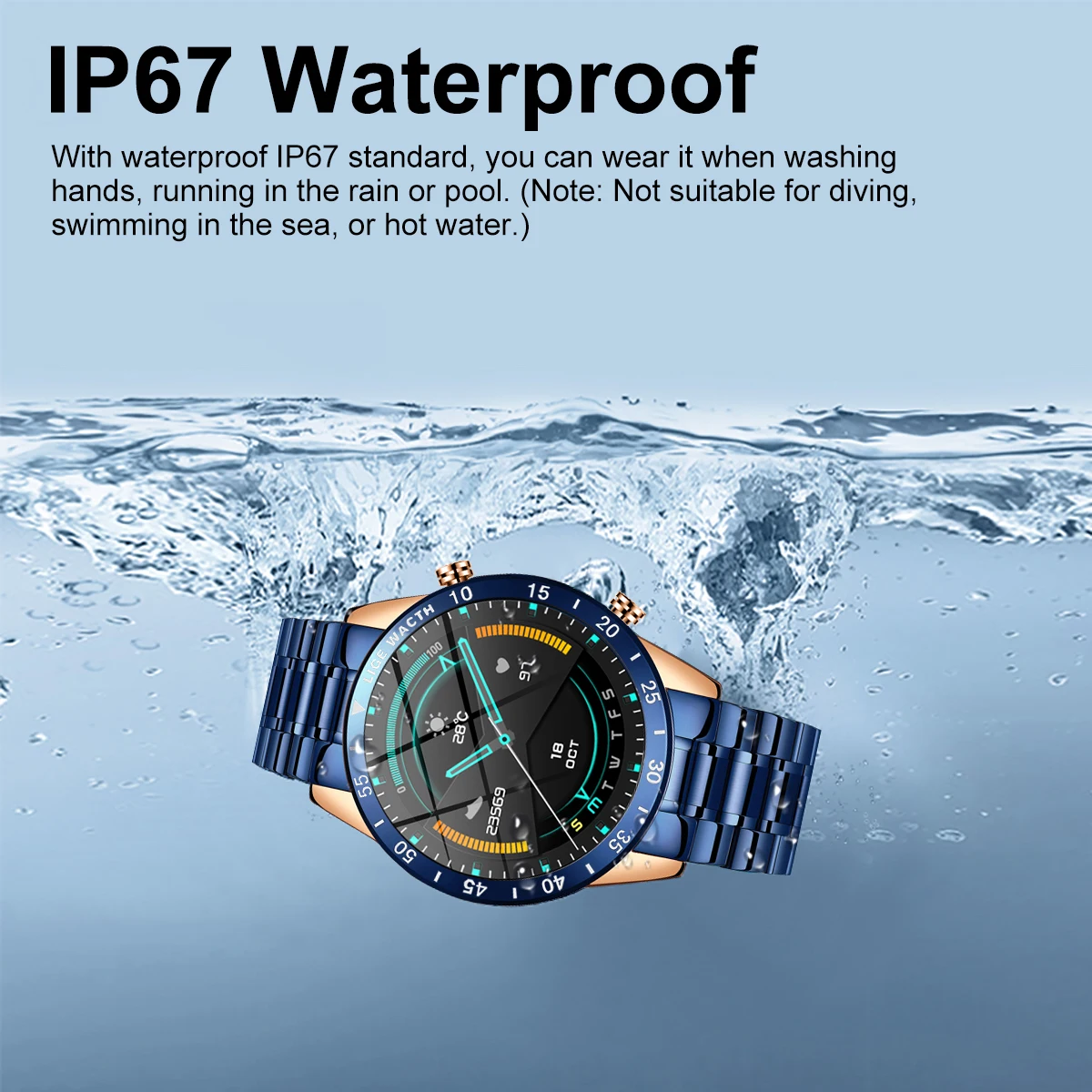 2024 LIGE Smart Watch Men Fashion Full Touch Luxury Bluetooth Call Smart Watches Men Waterproof Sport Fitness Smartwatch For Men