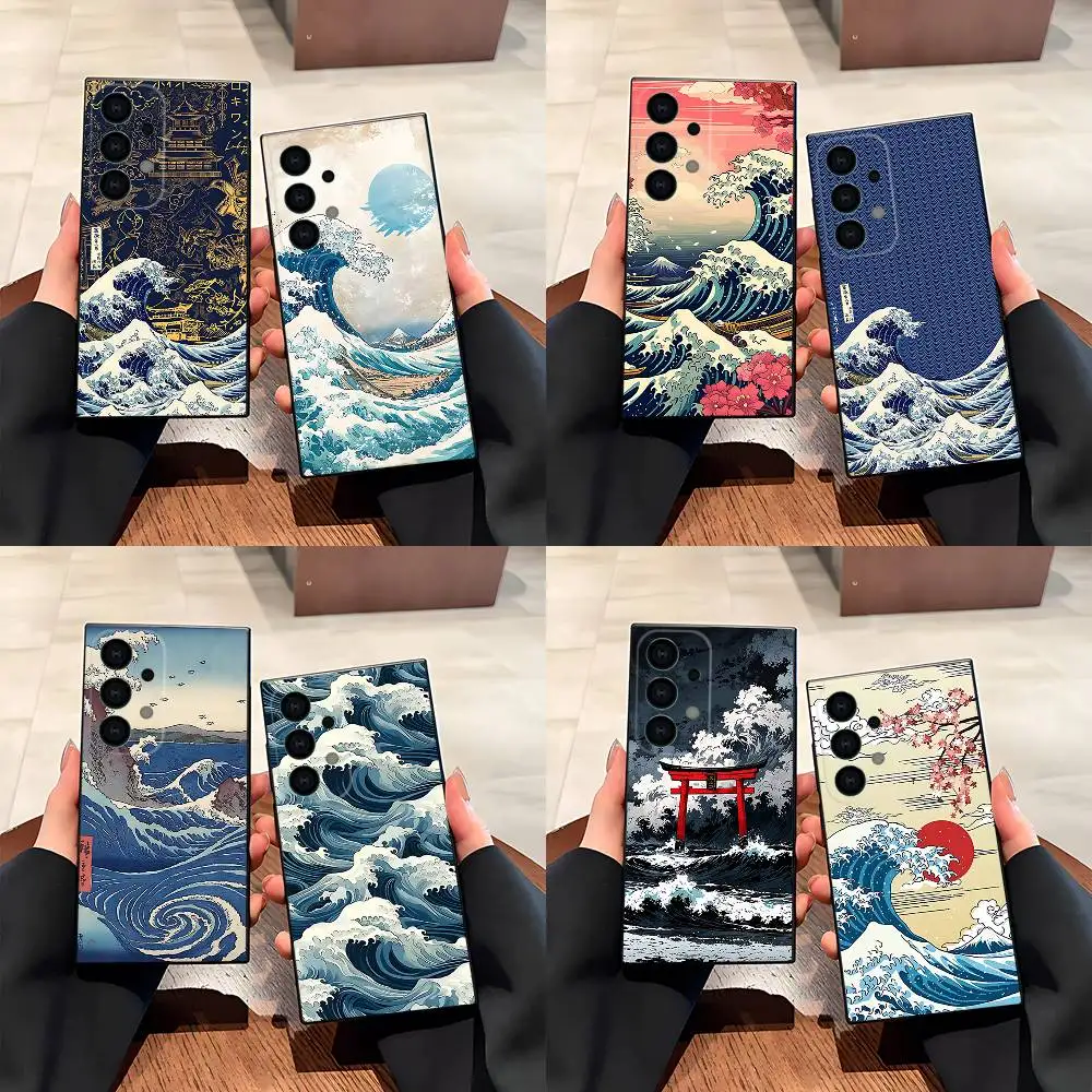 

Japanese Ukiyo-e Ocean Waves Phone Case for Samsung S24 S22 S25 Ultra S9 S20 FE S23 Plus S10 S21 Shockproof Funda Cover