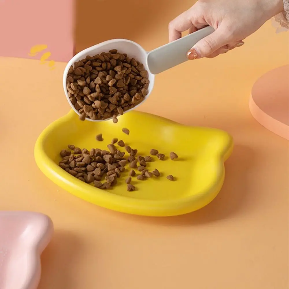 1/4pcs Cute Cat Shape Cat Bowl Plastic Anti-Fall Flip Cat Food Bowl Non-slip Pet Food Dish Pet Feeding image 4