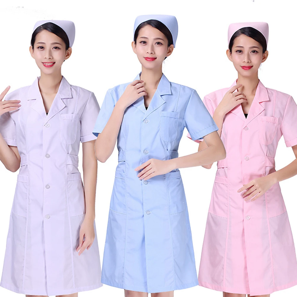 

Coat Nurse Uniform Work Clothes Hospital Apparel Pharmacy Pink Nursing