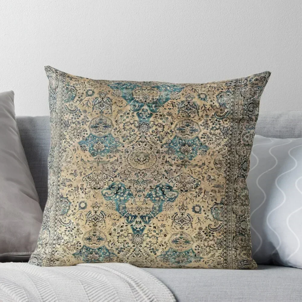 

Antique Persian Kirman Rug Print Throw Pillow Decorative Cushions Custom Cushion Photo Sofa Cushions Covers Anime pillow