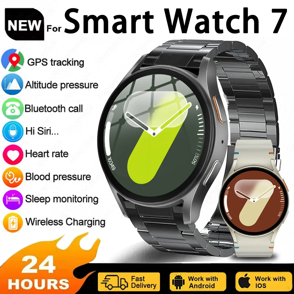 

Новые оригинальные смарт-часы Watch 7 (2026) для мужчин и женщин: HD AMOLED, голосовые вызовы, NFC, GPS-трекер, спортивные, водонепроницаемые IP68, с настраиваемым циферблатом