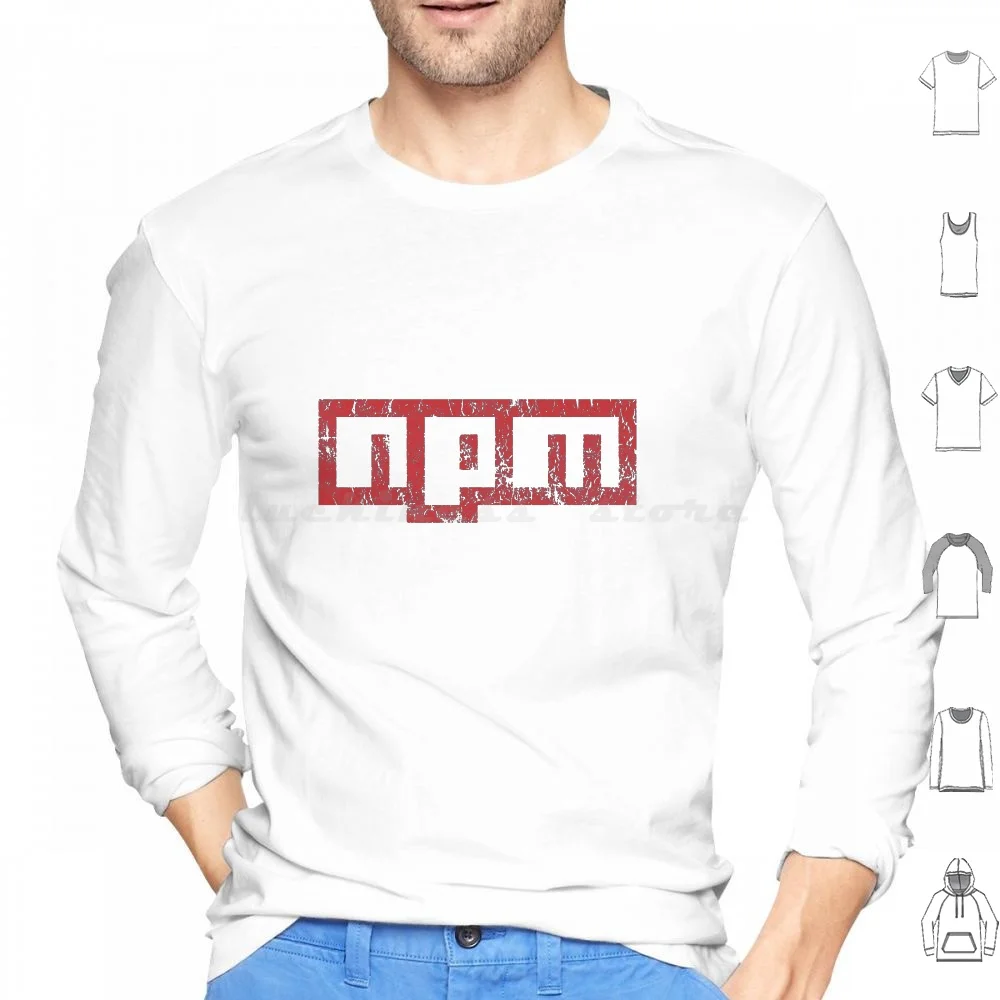 هوديس عتيق Npm بأكمام طويلة Npm Javascript Js Developer Nodejs Node Js مبرمج برمجة عتيقة ريترو #1