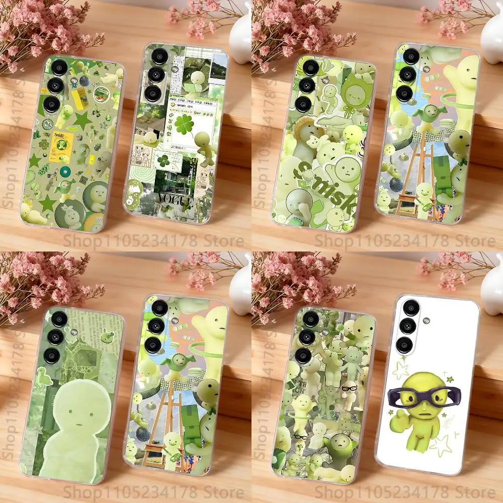 

Cute S-Smiski Phone Case For Samsung S30,S25,S24,S23,S21,S22,S20,S10,5G,FE,lite,PIus,Ultra Transparent Cover