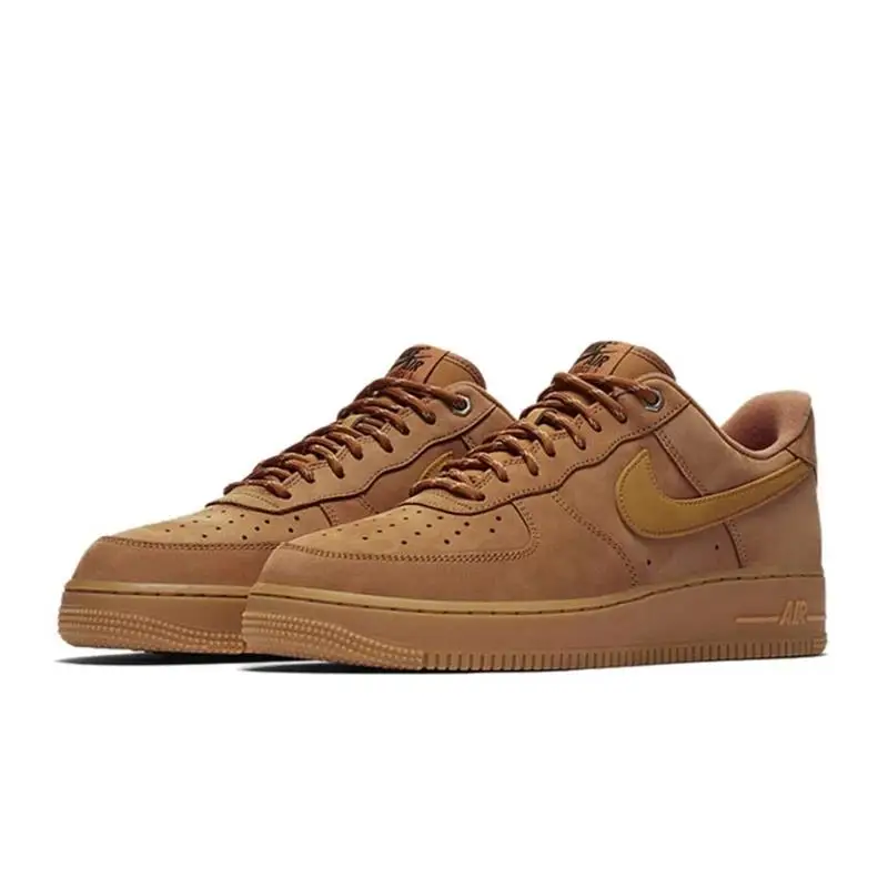 Nike-Zapatillas deportivas Air Force 1 para hombre y mujer, zapatos de Skate de lino, clásicos, informales, color negro, Af1