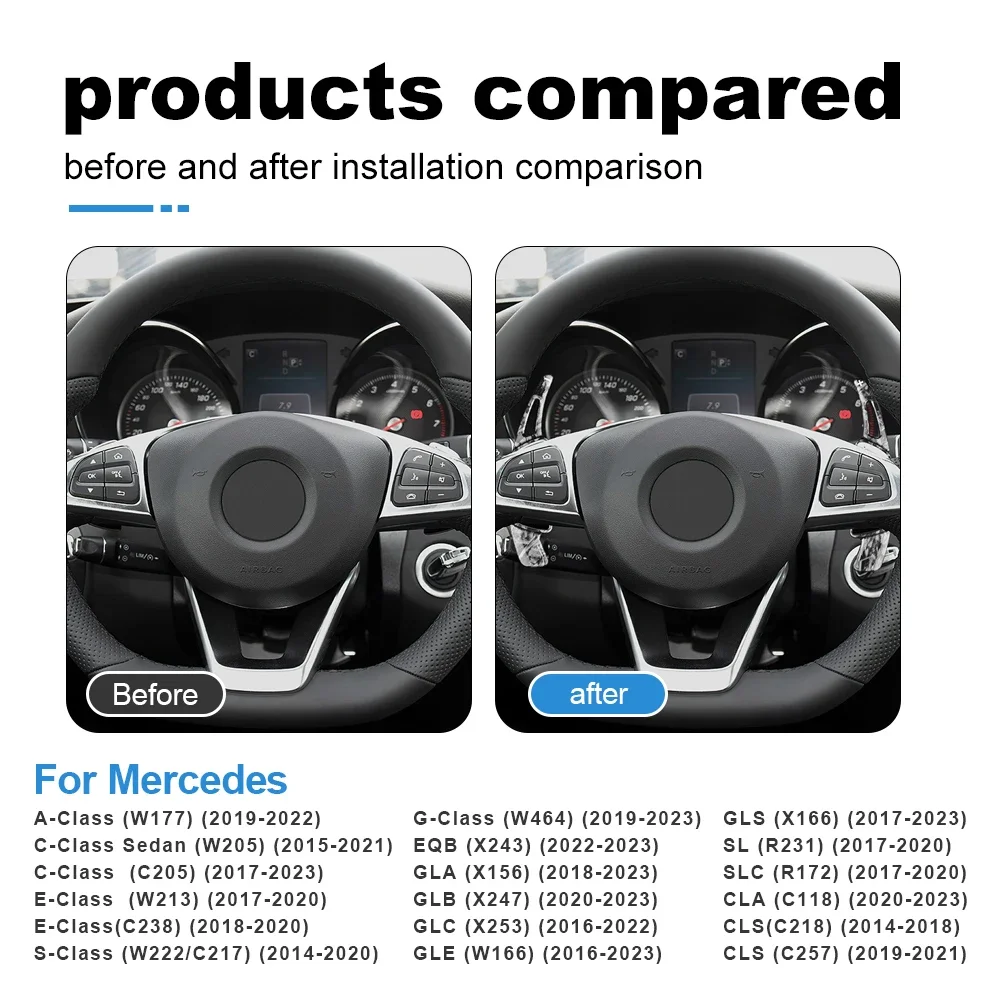 Car Steering Wheel Shift Paddle Shifter For Mercedes Benz A B C E GLE Class W176 W205 W246 C117 W218 Extended Carbon Fiber ABS view 6