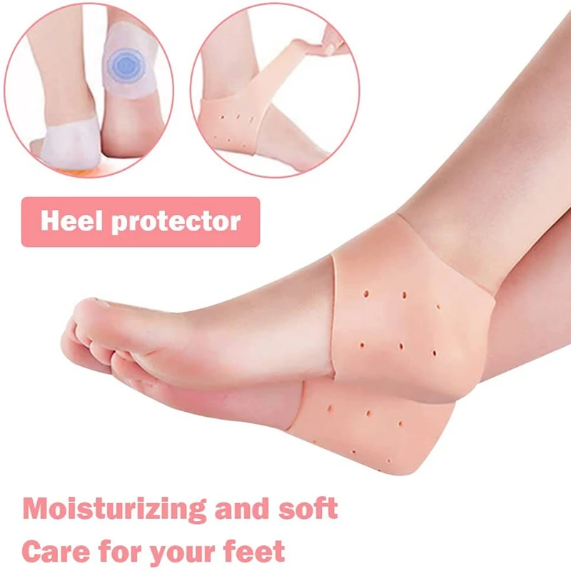 Silicone Heel Protectors Metatarsal Pads Forefoot Gel Heel Pad Plantar Fasciitis Women Men Foot Pain RelieveBlister Prevention