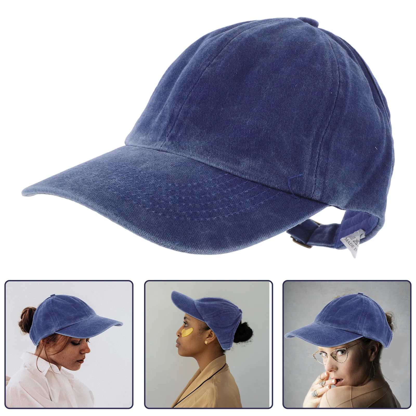 

Vintage Ponytail Baseball Cap Washed Denim Adjustable Trucker Sun Hat for Men Women Outdoor Activities Stylish Breathable