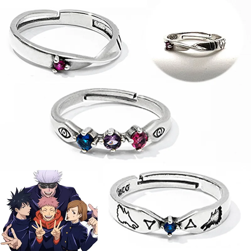 Hot Jujutsu Kaisen Yuta Cosplay Ring Anime Toy Satoru Gojo Megumi Jewelry Adjustable Accessories Couple Ring Christmas Gift