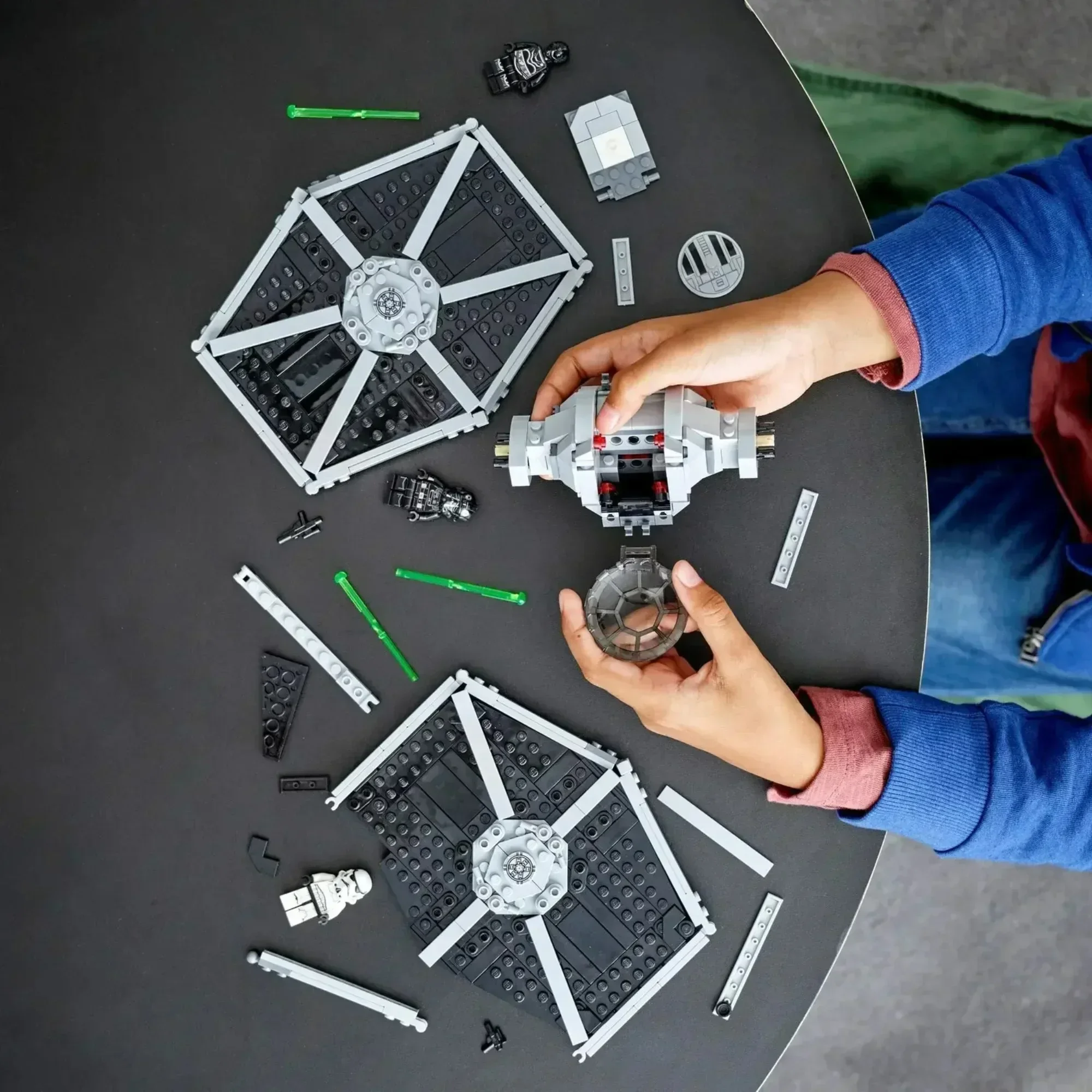 MINISO Disney Fit 75300 Imperial Tie-Fighter Stars Fighter Space Wars Figures Model Building Blocks Bricks Kids Boys Toys Gift