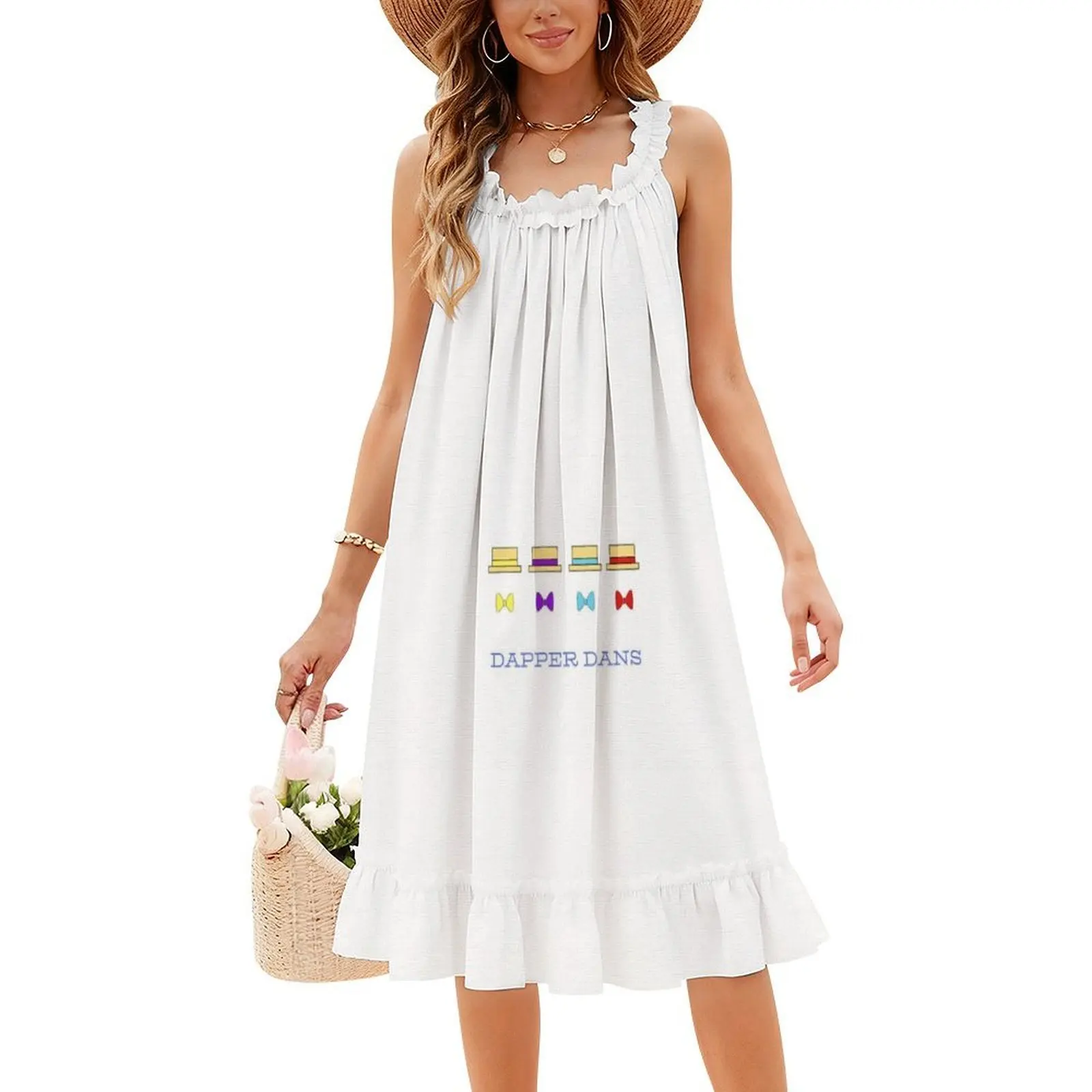 فستان حفلات نسائي من Dapper ملابس نادي مطبوعة عصرية للسيدات فستان Dapper Sing Singing Bow Ti Hat أصفر #4