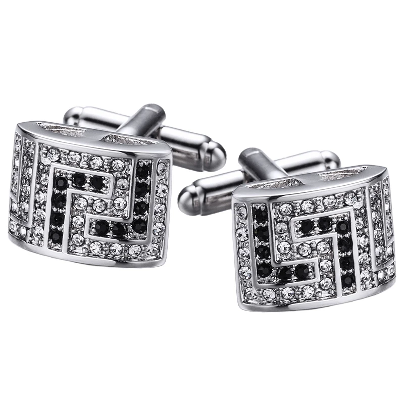 

KFLK Jewelry Brand Crystal Cuff link Wholesale Button High Quality shirt cufflink for mens Luxury Wedding Groom guests