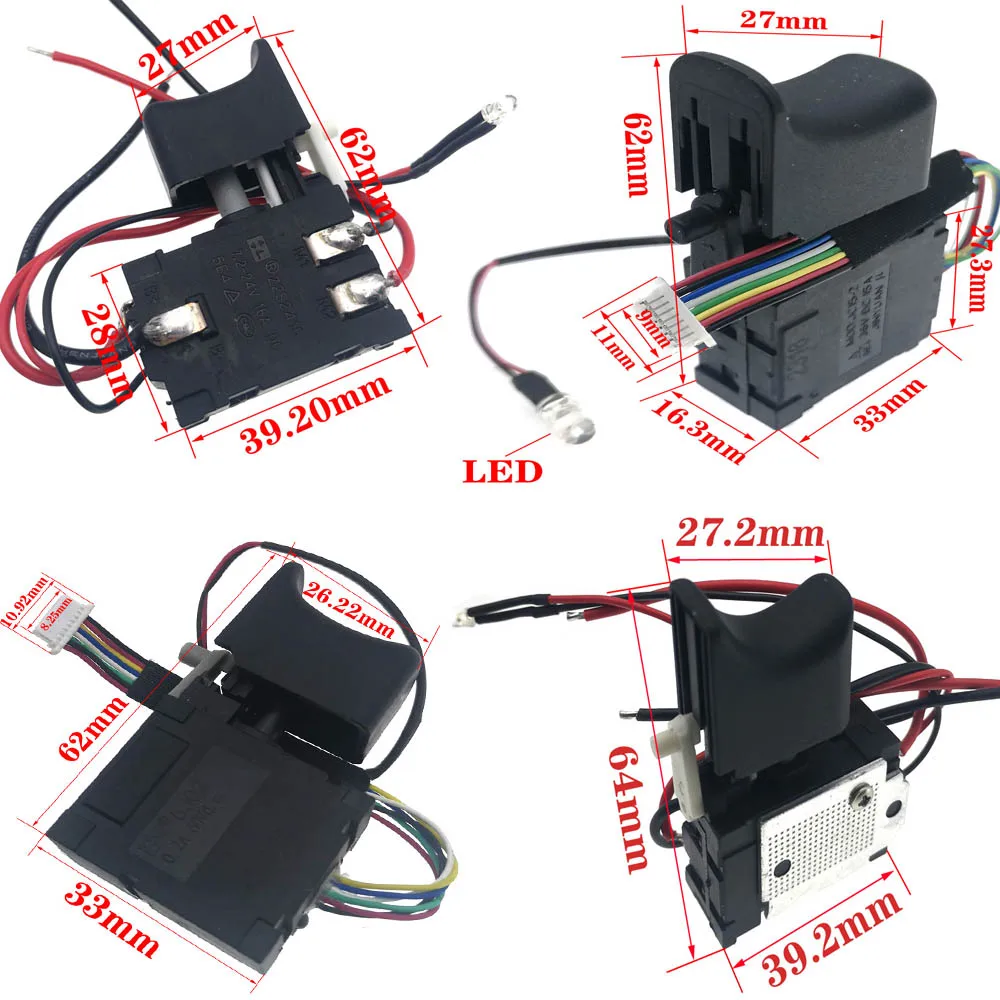 

DC 7.2-24V 36V 42V 60V 2106/JC15-6 Electric Wrench Switch Electric Drill DIY general Speed Control Push Button Trigger Switch