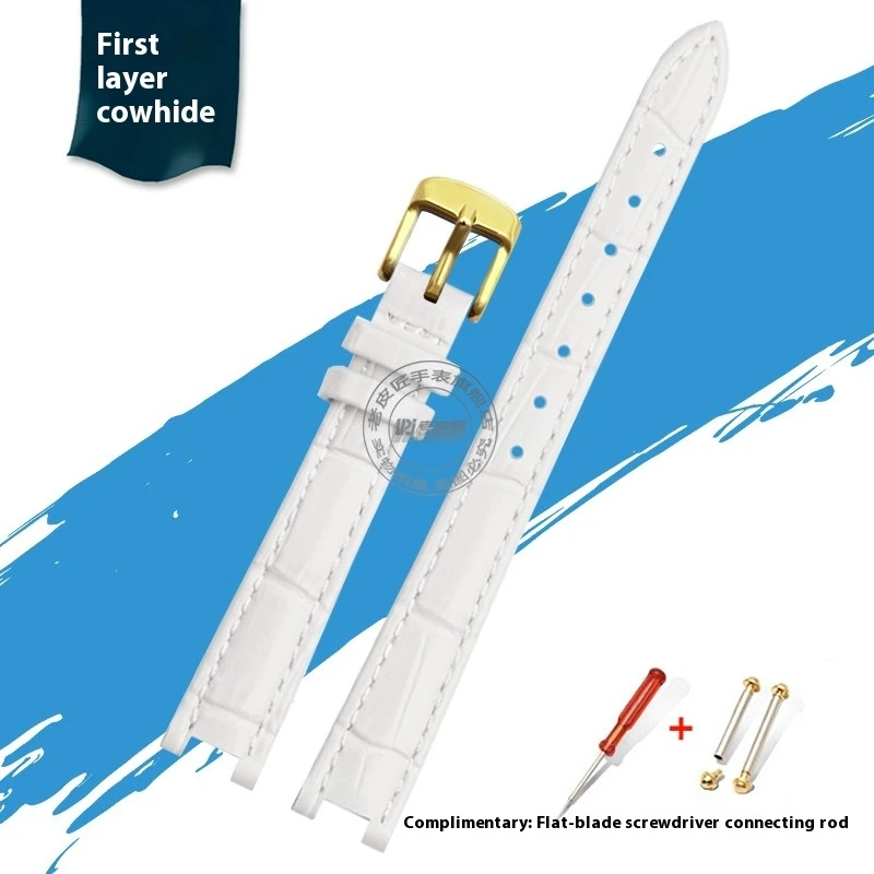 Notched Genuine Cowhide Watch with Accessories For GC YA1414 YA1415 Watchband 12mm 14mm Pin Buckle Bracelet Concave Interface